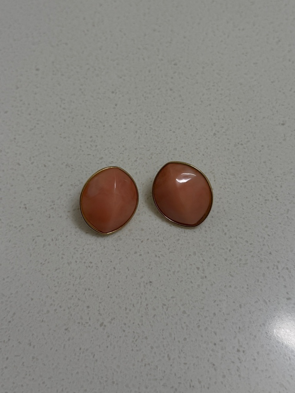 Peach Pink Oval Earrings